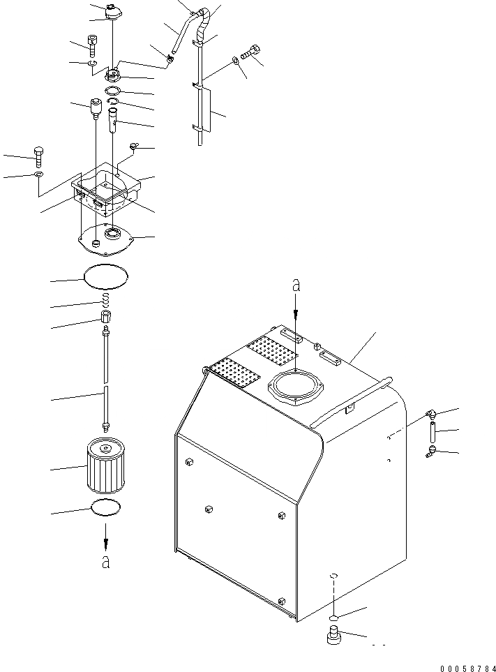 Схема запчастей Komatsu PC800LC-8 - ГИДР. БАК. (ДЛЯ ЗАПЫЛЕНН. РАЙОНОВ)(№-) ГИДРАВЛИКА