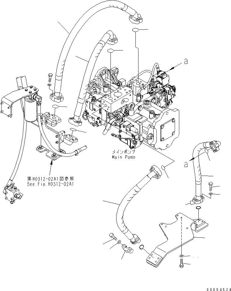 Схема запчастей Komatsu PC800LC-8 - ПОДАЮЩ. ТРУБЫ (ШЛАНГИ) (ДЛЯ ПРОТИВОВЕС REMOVER) ГИДРАВЛИКА