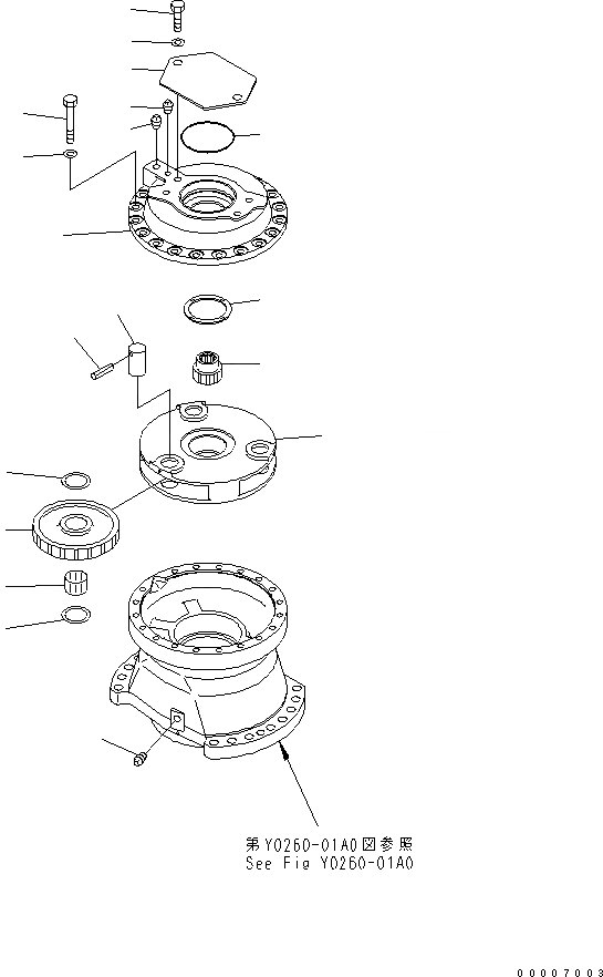 Схема запчастей Komatsu PC800LC-8 - МЕХАНИЗМ ПОВОРОТА В СБОРЕ (1 НЕСУЩИЙ ЭЛЕМЕНТ И GAUGE СУППОРТ) (ПОСТАВЛЯЕМЫЕ ЧАСТИ) ОСНОВН. КОМПОНЕНТЫ И РЕМКОМПЛЕКТЫ