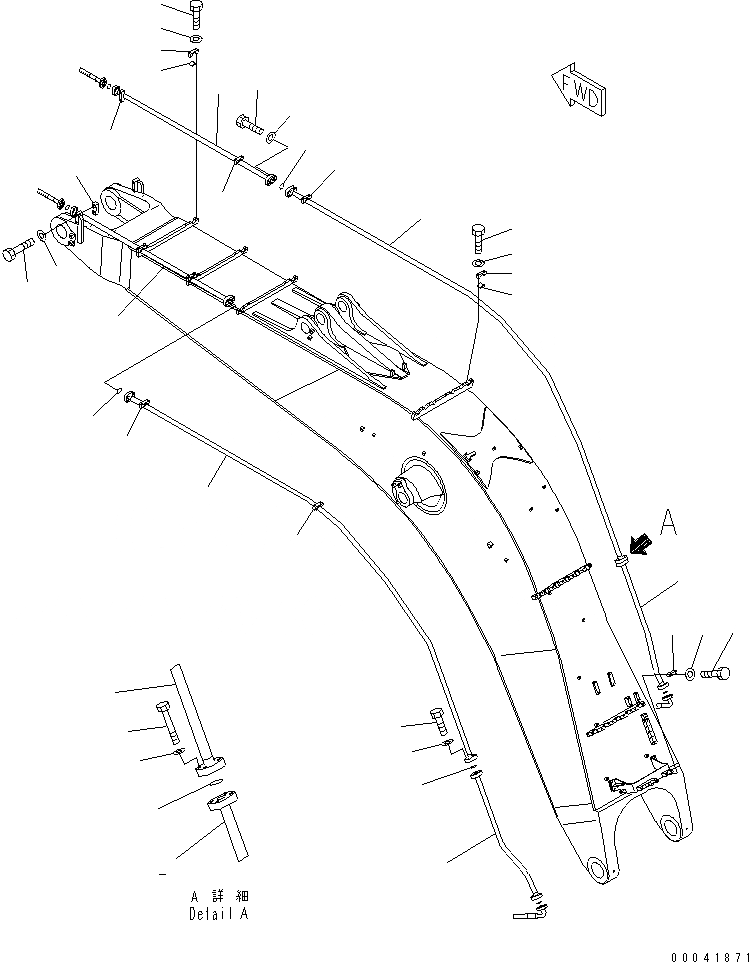 Схема запчастей Komatsu PC800LC-8K - СТРЕЛА (8.M) (УСИЛ.) (ЦИЛИНДР КОВША ТРУБЫ) (ДЛЯ ЭКСКАВАТ.) T РАБОЧЕЕ ОБОРУДОВАНИЕ