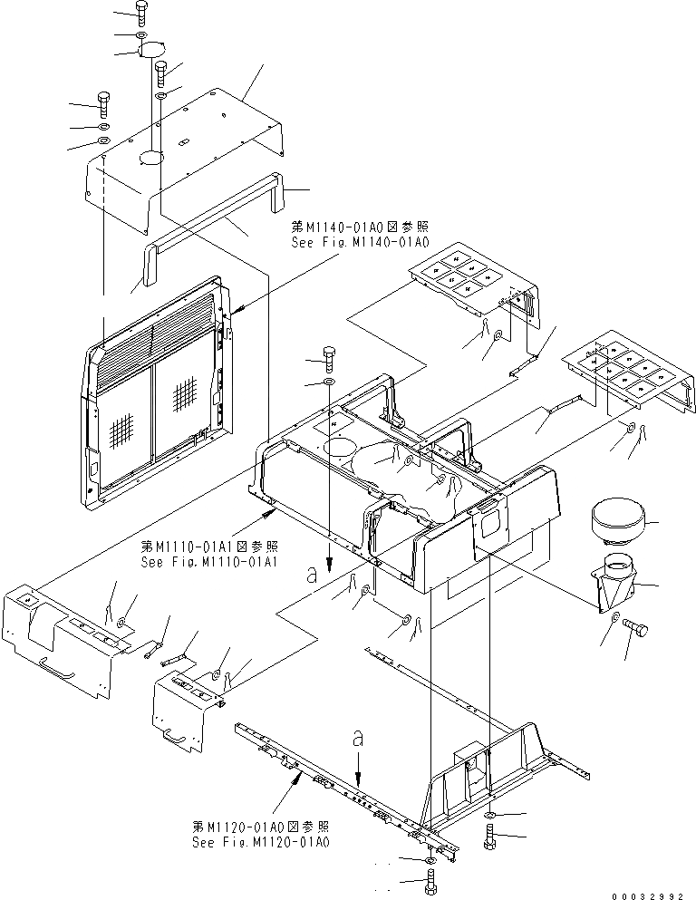 Схема запчастей Komatsu PC800SE-7 - КАПОТ (РАМА¤ УЛОВИТЕЛЬ И COVER¤ ПРАВ.) (ПРЕФИЛЬТР)(№-) ЧАСТИ КОРПУСА