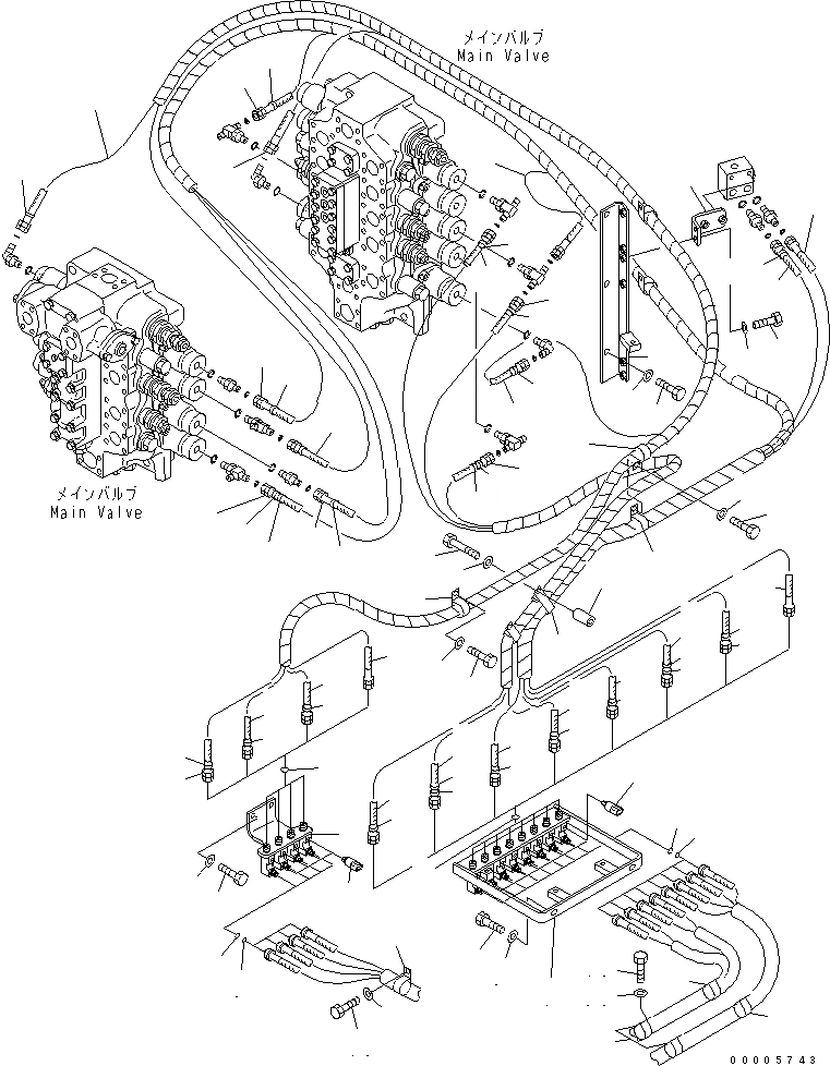 Схема запчастей Komatsu PC800SE-7-M1 - PPC ЛИНИЯ СОЕД-Е (СОЕД-Е) (B/H) ГИДРАВЛИКА