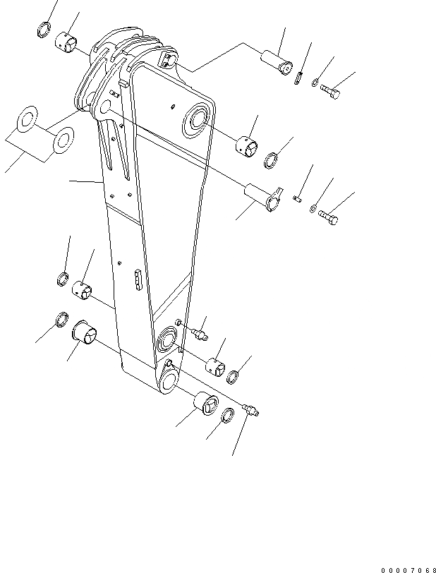 Схема запчастей Komatsu PC800SE-7-M1 - РУКОЯТЬ (.9M) (ДЛЯ ЭКСКАВАТ.) РАБОЧЕЕ ОБОРУДОВАНИЕ