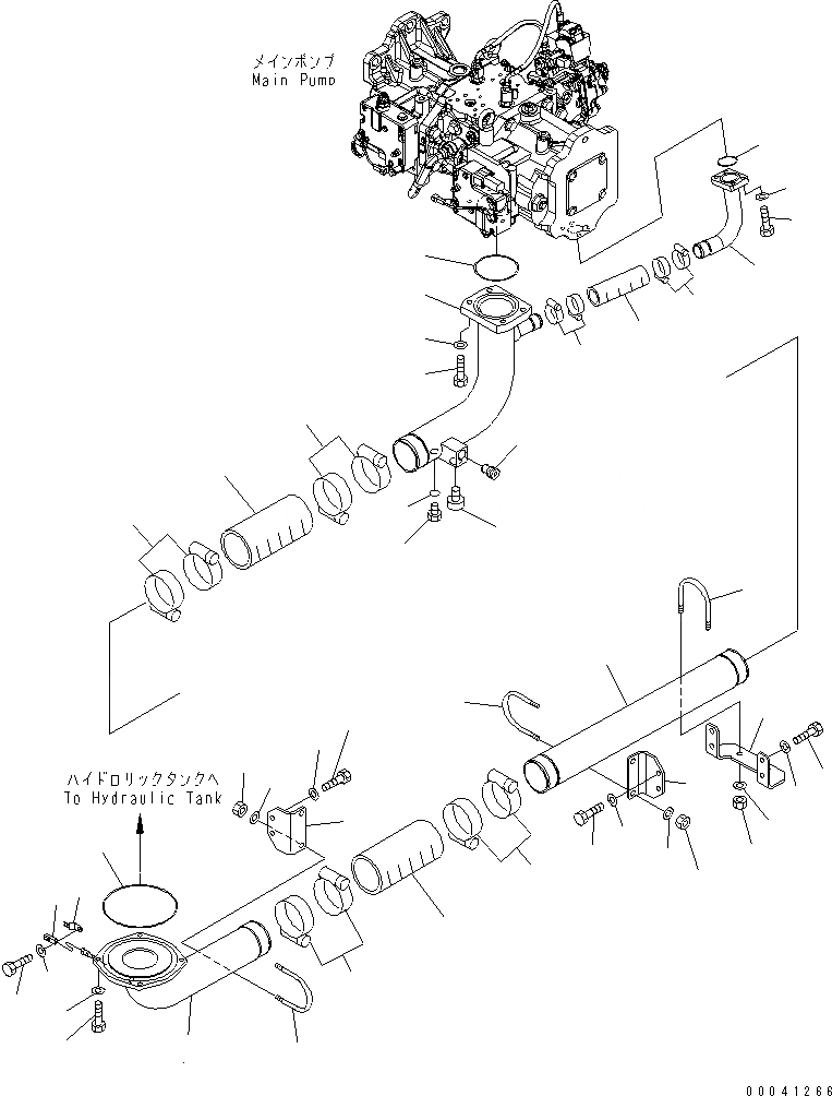 Схема запчастей Komatsu PC800SE-8 - ВСАСЫВ. ТРУБЫ (ГИДР. БАК.) ГИДРАВЛИКА