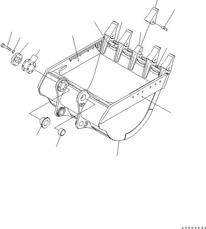 Схема запчастей Komatsu PC800SE-8 - КОВШ .M (CECE .M)¤ MM (ГОРИЗОНТАЛЬН. ПАЛЕЦ) РАБОЧЕЕ ОБОРУДОВАНИЕ