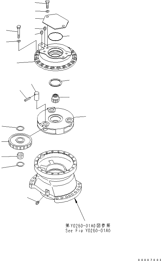 Схема запчастей Komatsu PC800SE-8 - МЕХАНИЗМ ПОВОРОТА В СБОРЕ (1 НЕСУЩИЙ ЭЛЕМЕНТ И GAUGE СУППОРТ) (ПОСТАВЛЯЕМЫЕ ЧАСТИ) ОСНОВН. КОМПОНЕНТЫ И РЕМКОМПЛЕКТЫ