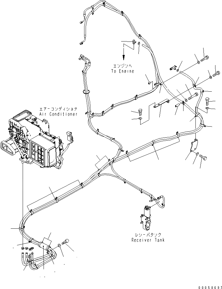 Схема запчастей Komatsu PC800SE-8R - КОНДИЦ. ВОЗДУХА (КРЕПЛЕНИЕ) КАБИНА ОПЕРАТОРА И СИСТЕМА УПРАВЛЕНИЯ