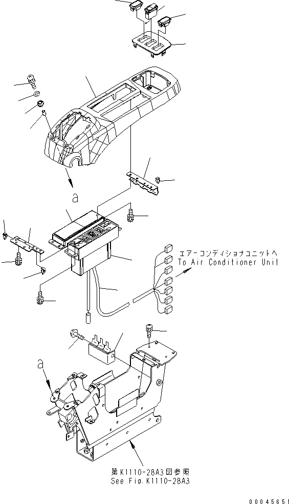 Схема запчастей Komatsu PC800SE-8R - ОСНОВН. КОНСТРУКЦИЯ (КАБИНА) (КОНСОЛЬ¤ ЛЕВ.) (ВЕРХН.) (С КОНДИЦ. ВОЗДУХА) (БЕЗ РАДИО) КАБИНА ОПЕРАТОРА И СИСТЕМА УПРАВЛЕНИЯ