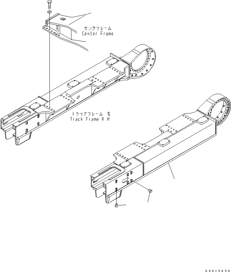 Схема запчастей Komatsu PC800SE-8R - ГУСЕНИЧНАЯ РАМА (ЛЕВ.) ХОДОВАЯ