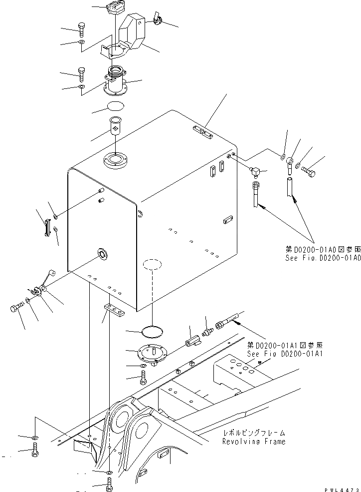 Схема запчастей Komatsu PC800SE-6 - ТОПЛИВН. БАК. (ДЛЯ ЗАПЫЛЕНН. РАЙОНОВ)(№-999) ТОПЛИВН. БАК. AND КОМПОНЕНТЫ