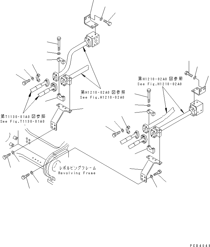 Схема запчастей Komatsu PC800SE-6 - КЛАПАН ПОДАЮЩ. ТРУБЫ (СТРЕЛА) (КОРПУС )(№-999) ГИДРАВЛИКА