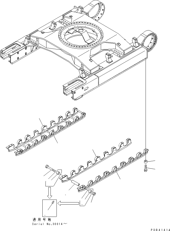 Схема запчастей Komatsu PC800SE-6 - ОПОРНЫЙ КАТОК ПОЛН. ЗАЩИТА(№-) ХОДОВАЯ