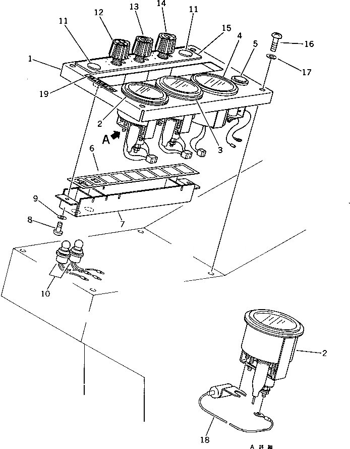 Схема запчастей Komatsu PC80LC-3 - ПАНЕЛЬ ПРИБОРОВ (/) (АВТОМ. ЗАМЕДЛЕНИЕ ОБОРОТОВ) КОМПОНЕНТЫ ДВИГАТЕЛЯ И ЭЛЕКТРИКА