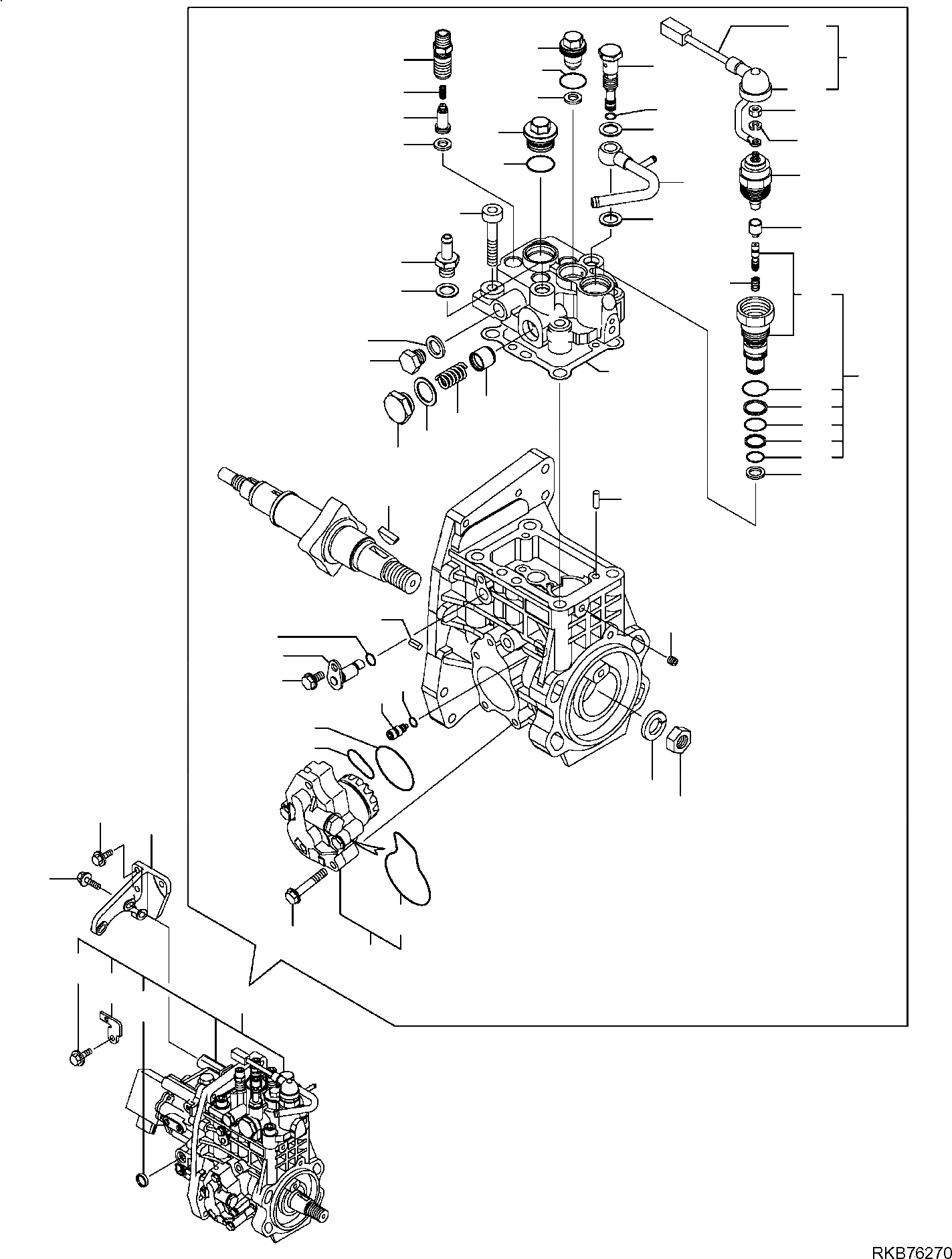 Схема запчастей Komatsu PC80MR-3 - ТОПЛ. НАСОС (/) ДВИГАТЕЛЬ