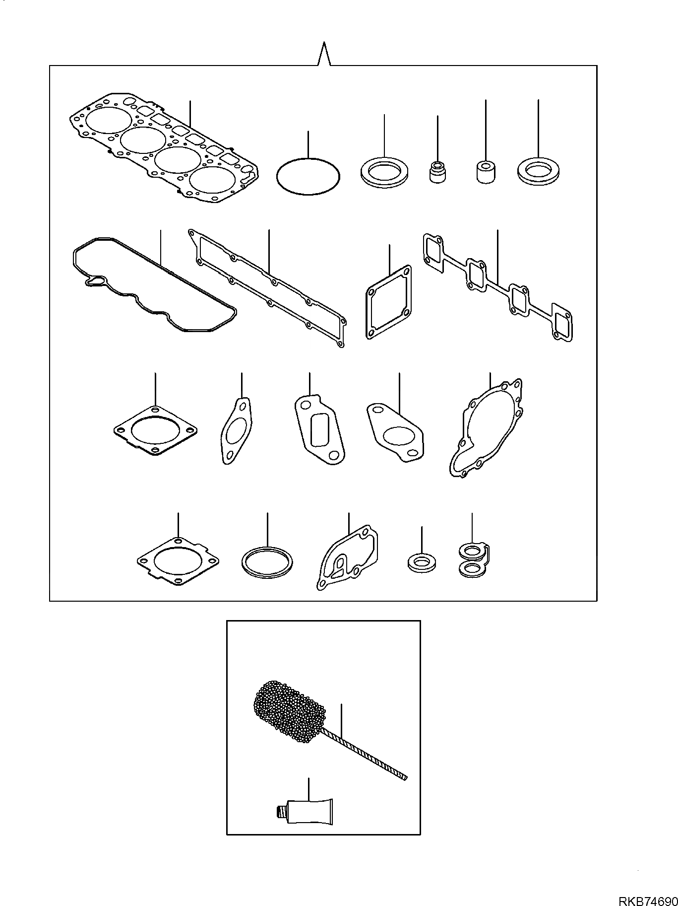 Схема запчастей Komatsu PC80MR-3 - КОМПЛЕКТ ПРОКЛАДОК ДВИГАТЕЛЬ