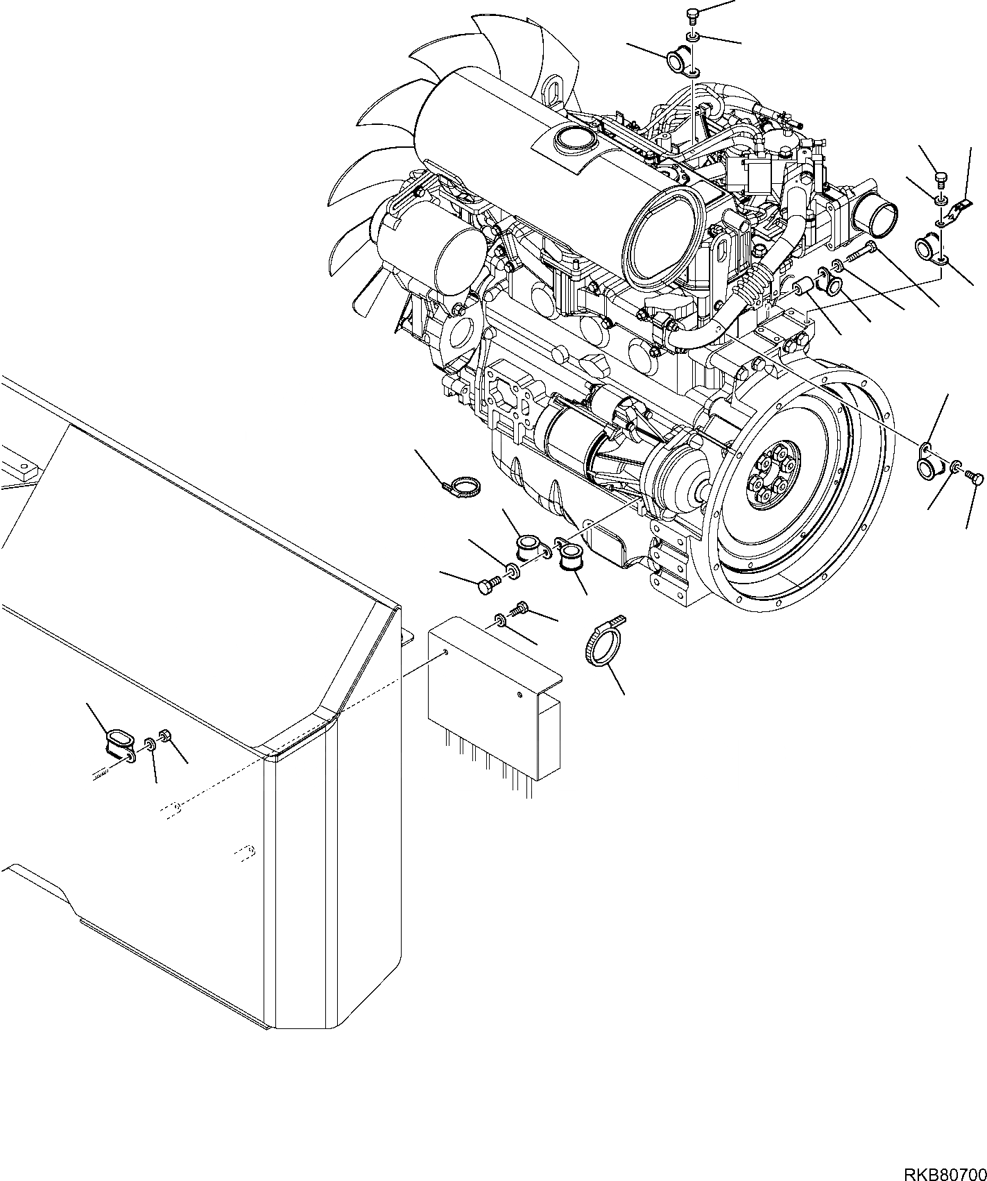 Схема запчастей Komatsu PC80MR-3 - ЭЛЕКТРИКА (ЛИНИЯ ДВИГАТЕЛЯ) (/) КОМПОНЕНТЫ ДВИГАТЕЛЯ И ЭЛЕКТРИКА