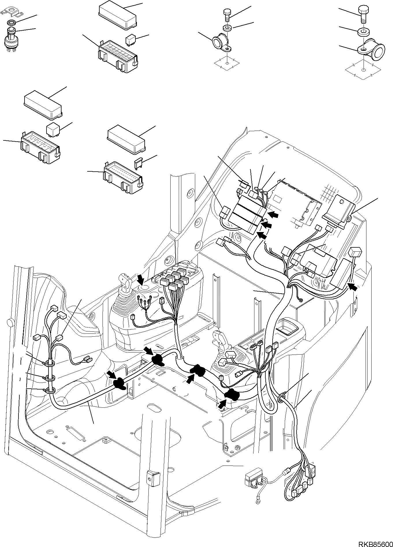 Схема запчастей Komatsu PC80MR-3 - ЭЛЕКТРИКА (КАБИНА) (С ПРОПОРЦИОНАЛЬН. УПРАВЛ-ЕS) (/) КОМПОНЕНТЫ ДВИГАТЕЛЯ И ЭЛЕКТРИКА