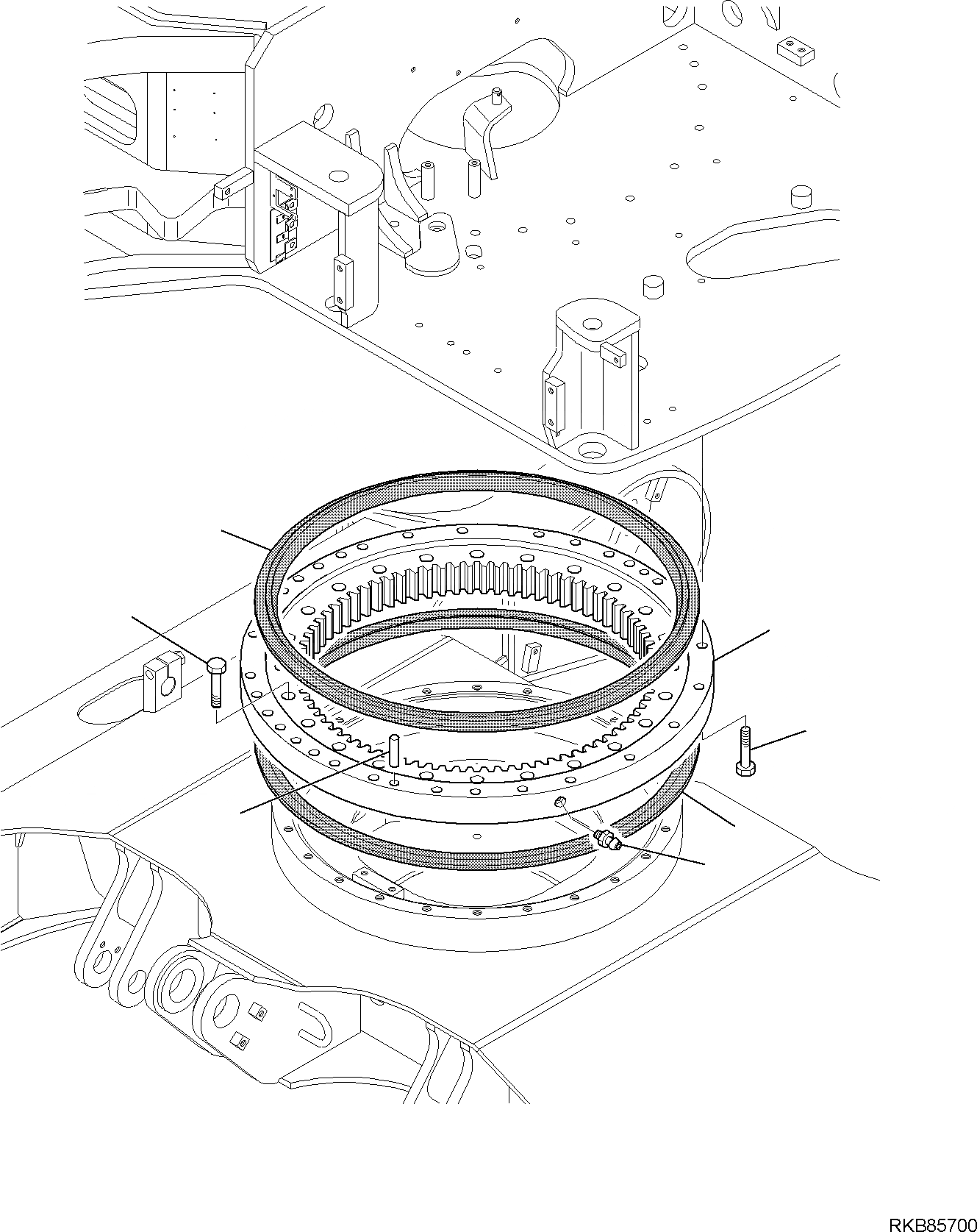 Схема запчастей Komatsu PC80MR-3 - ПОВОРОТН. КРУГ ПОВОРОТН. КРУГ И МЕХАНИЗМ ПОВОРОТА