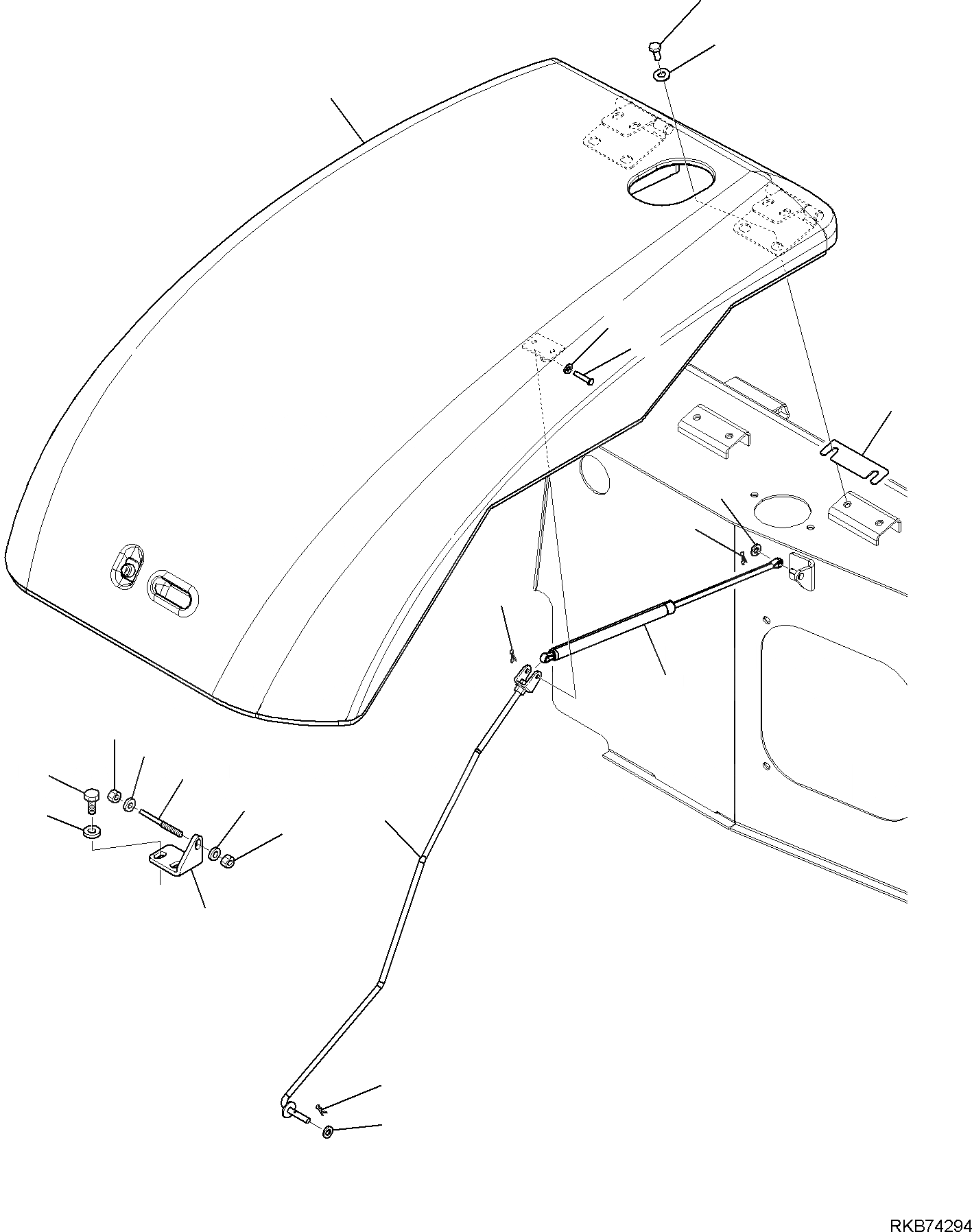 Схема запчастей Komatsu PC80MR-3 - УПРАВЛЯЮЩ. КЛАПАН БОКОВ. КРЫШКА (/) ЧАСТИ КОРПУСА И КАБИНА