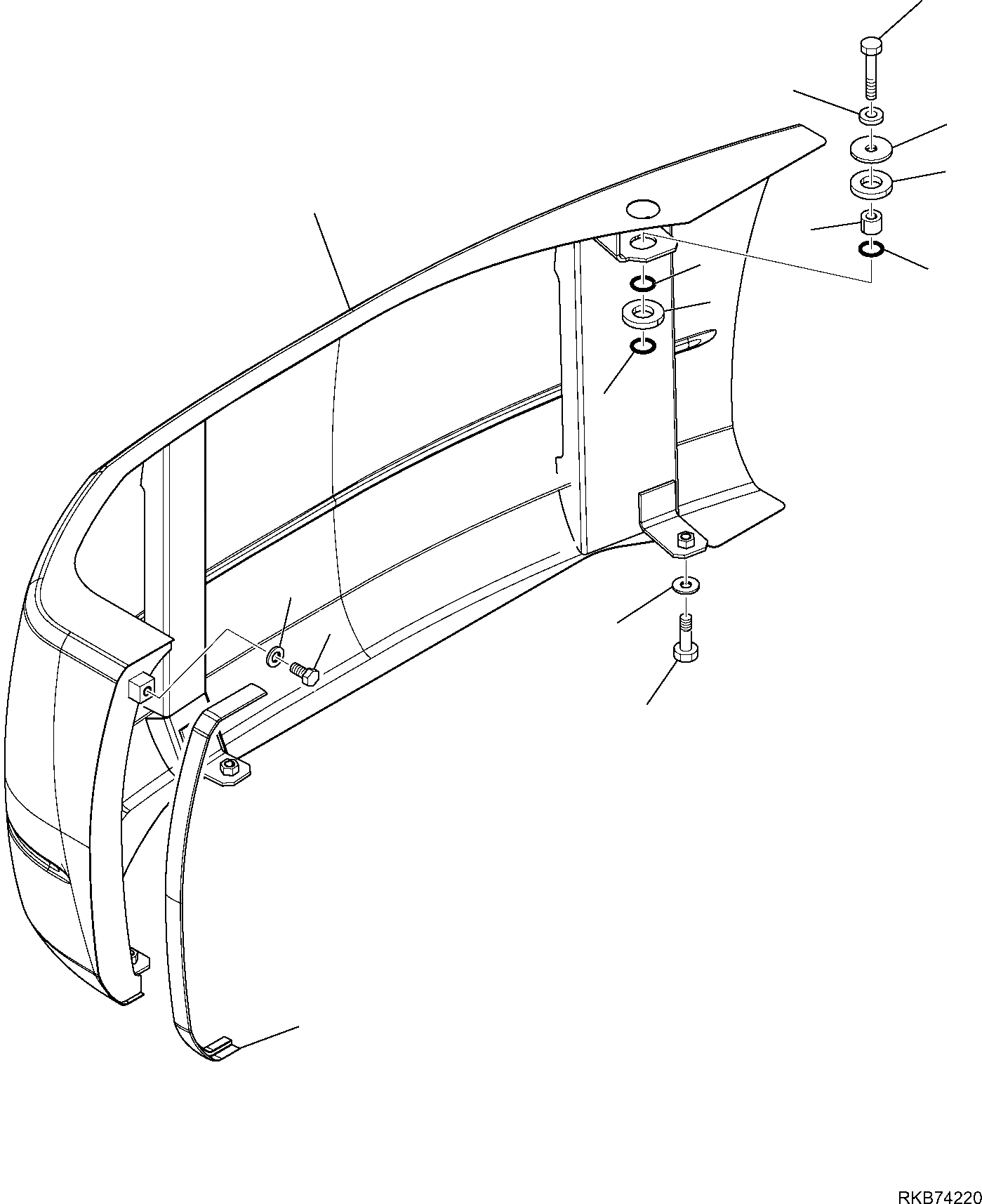 Схема запчастей Komatsu PC80MR-3 - ПРАВ. COVER ЧАСТИ КОРПУСА И КАБИНА