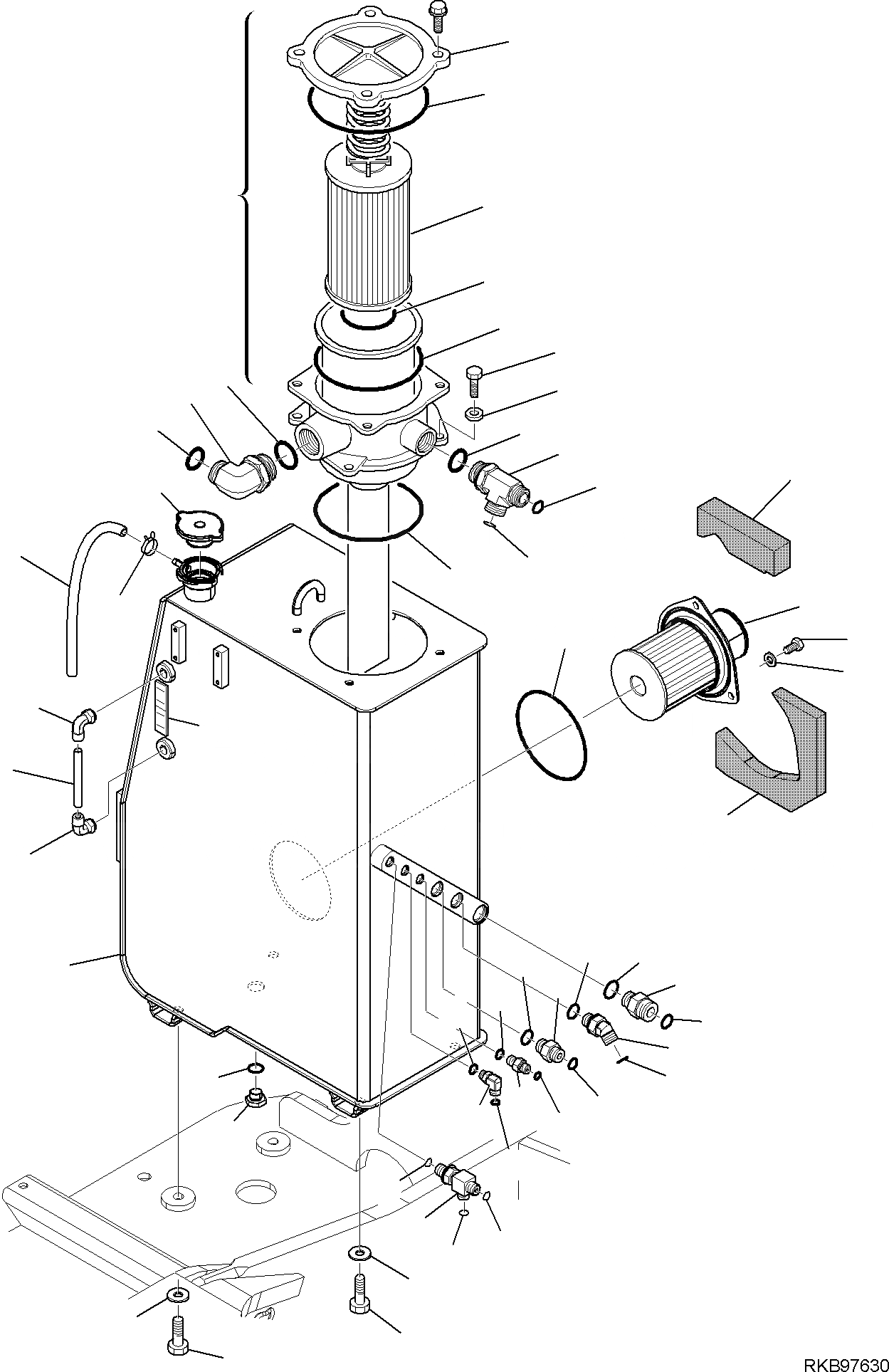 Схема запчастей Komatsu PC80MR-3 - ГИДРАВЛ МАСЛ. БАК (7 ДРЕНАЖН. PORTS) (С ПРОПОРЦИОНАЛЬН. УПРАВЛ-ЕS) РАБОЧЕЕ ОБОРУДОВАНИЕ ГИДРАВЛИКА