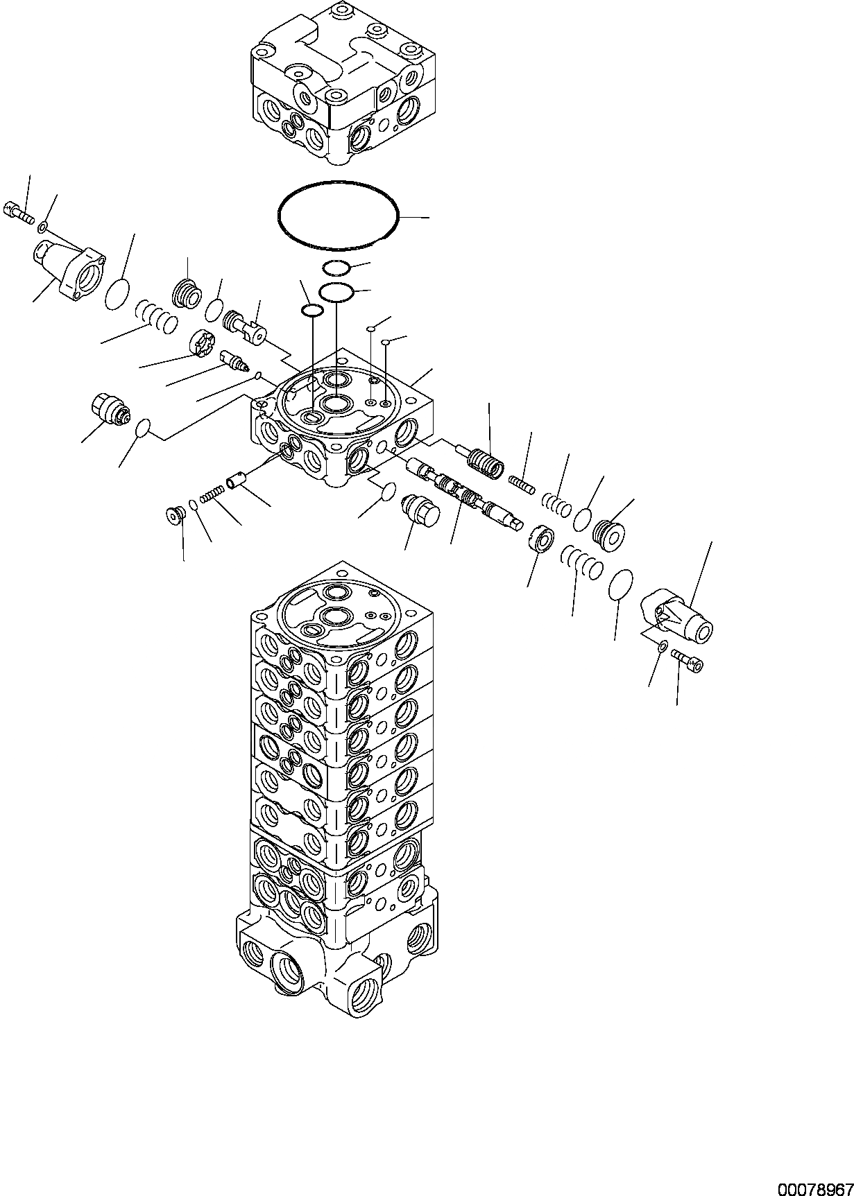 Схема запчастей Komatsu PC80MR-3 - -СЕКЦ. УПРАВЛЯЮЩ. КЛАПАН (/) РАБОЧЕЕ ОБОРУДОВАНИЕ ГИДРАВЛИКА