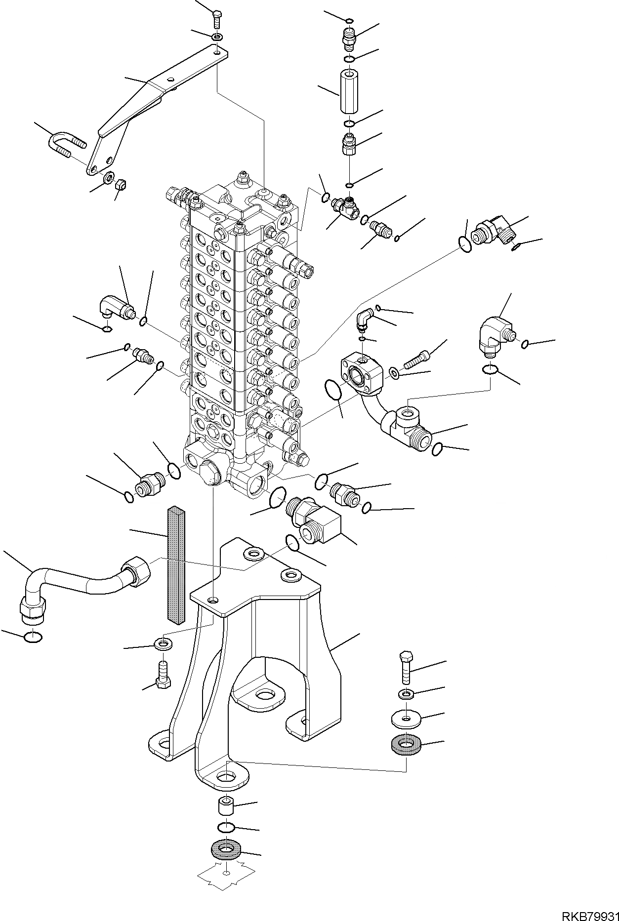 Схема запчастей Komatsu PC80MR-3 - -СЕКЦ. УПРАВЛЯЮЩ. КЛАПАН (СОЕДИНИТЕЛЬН. ЧАСТИ) (С 2 & 3 ГИДРАВЛ ЛИНИЯ) (/) РАБОЧЕЕ ОБОРУДОВАНИЕ ГИДРАВЛИКА