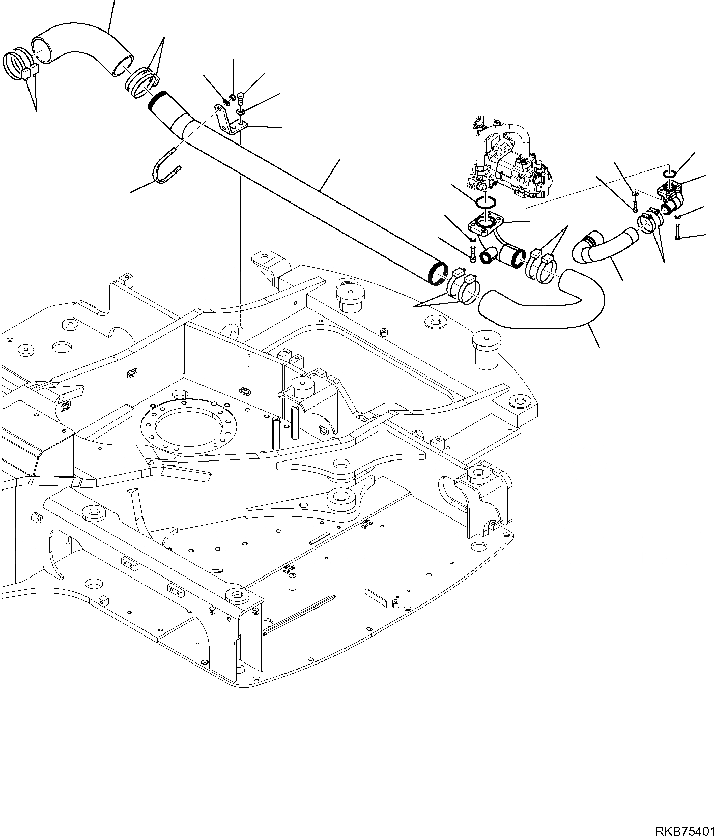Схема запчастей Komatsu PC80MR-3 - ГИДРОЛИНИЯ (ВСАСЫВ. ЛИНИЯ) РАБОЧЕЕ ОБОРУДОВАНИЕ ГИДРАВЛИКА