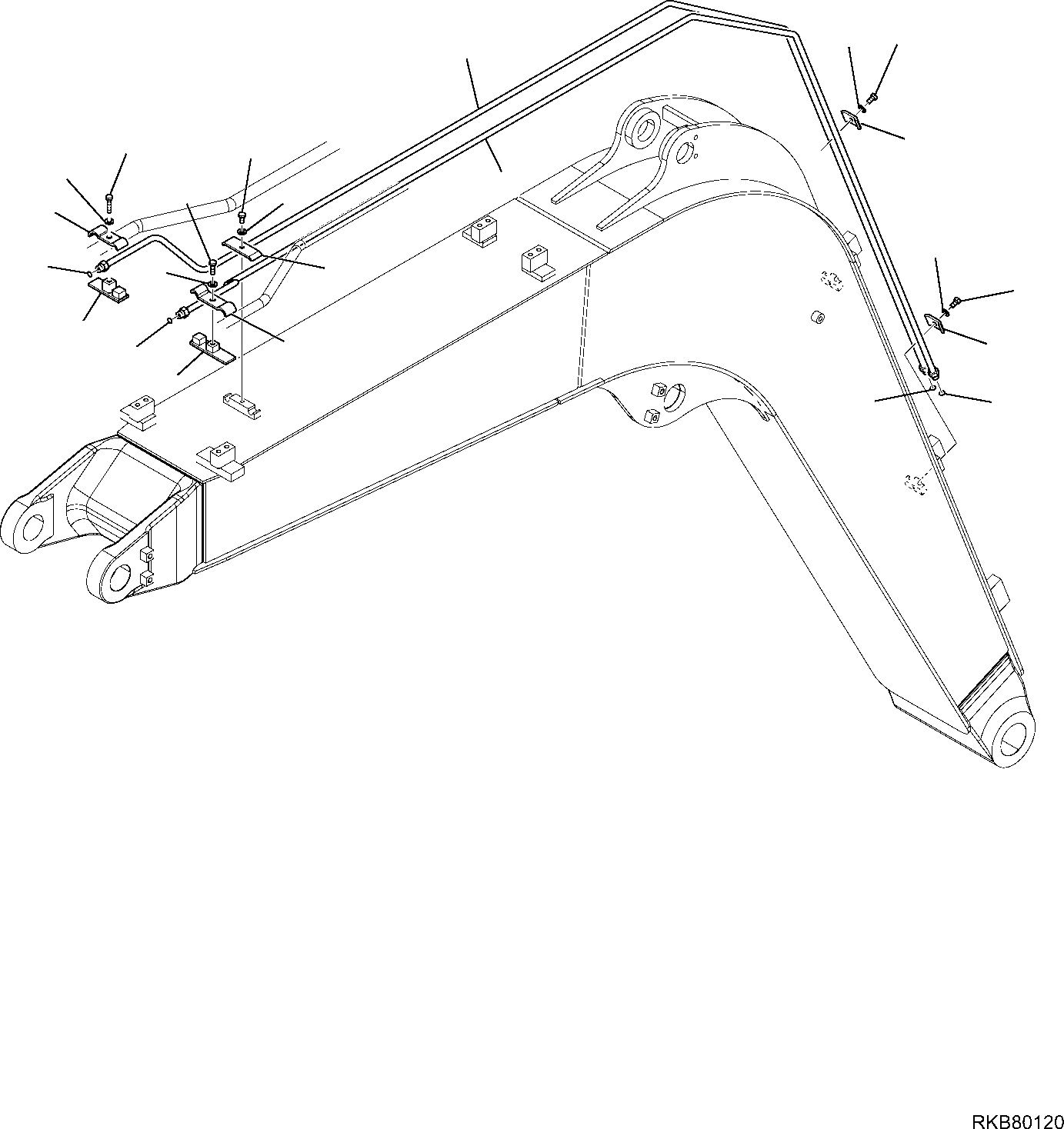 Схема запчастей Komatsu PC80MR-3 - ГИДРОЛИНИЯ (3 ГИДРАВЛ ЛИНИЯ) (СТРЕЛА) РАБОЧЕЕ ОБОРУДОВАНИЕ ГИДРАВЛИКА