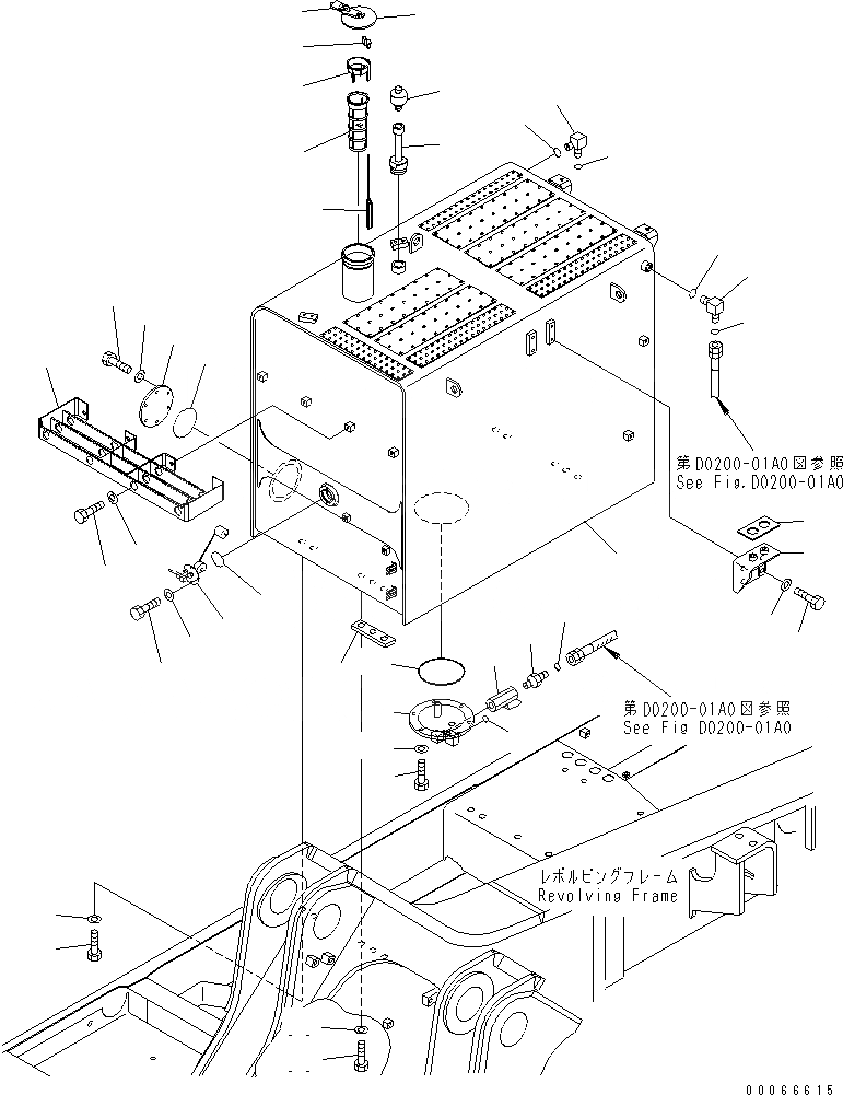 Схема запчастей Komatsu PC850-8 - ТОПЛИВН. БАК. (ДЛЯ БЫСТР. ЗАПРАВ.)(№8-) ТОПЛИВН. БАК. AND КОМПОНЕНТЫ