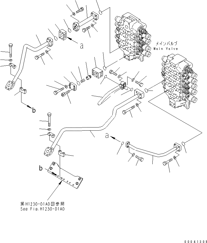 Схема запчастей Komatsu PC850-8 - КЛАПАН ПОДАЮЩ. ТРУБЫ (РУКОЯТЬ)(№-) ГИДРАВЛИКА