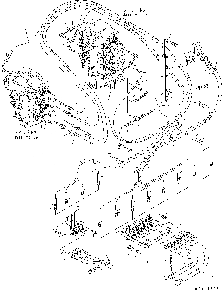 Схема запчастей Komatsu PC850-8 - PPC ЛИНИЯ СОЕД-Е (СОЕД-Е) (B/H)(№-) ГИДРАВЛИКА