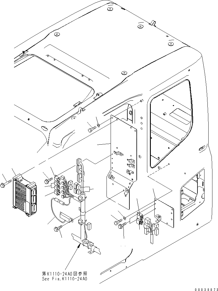 Схема запчастей Komatsu PC850-8 - ОСНОВН. КОНСТРУКЦИЯ (КАБИНА) (ПАНЕЛЬ)(№-) КАБИНА ОПЕРАТОРА И СИСТЕМА УПРАВЛЕНИЯ