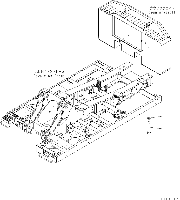 Схема запчастей Komatsu PC850-8 - КРЕПЛЕНИЕ ПРОТИВОВЕСА(№-) ЧАСТИ КОРПУСА