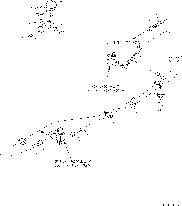 Схема запчастей Komatsu PC850SE-8 - PPC НАСОС ТРУБЫ ГИДРАВЛИКА