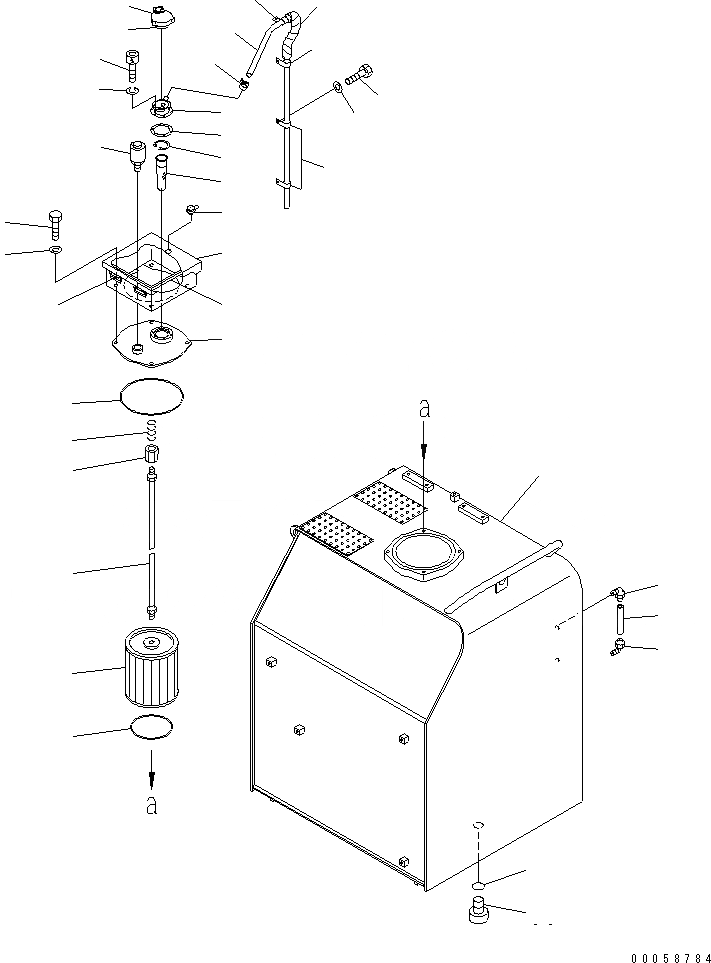 Схема запчастей Komatsu PC850SE-8R - ГИДР. БАК. (ДЛЯ ЗАПЫЛЕНН. РАЙОНОВ) ГИДРАВЛИКА