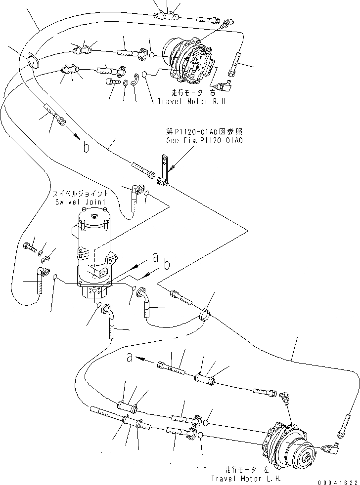 Схема запчастей Komatsu PC850SE-8R - ГИДРОЛИНИЯ ХОДА(МОТОР ) НИЖНЯЯ ГИДРОЛИНИЯ И ЛИНИЯ ХОДА