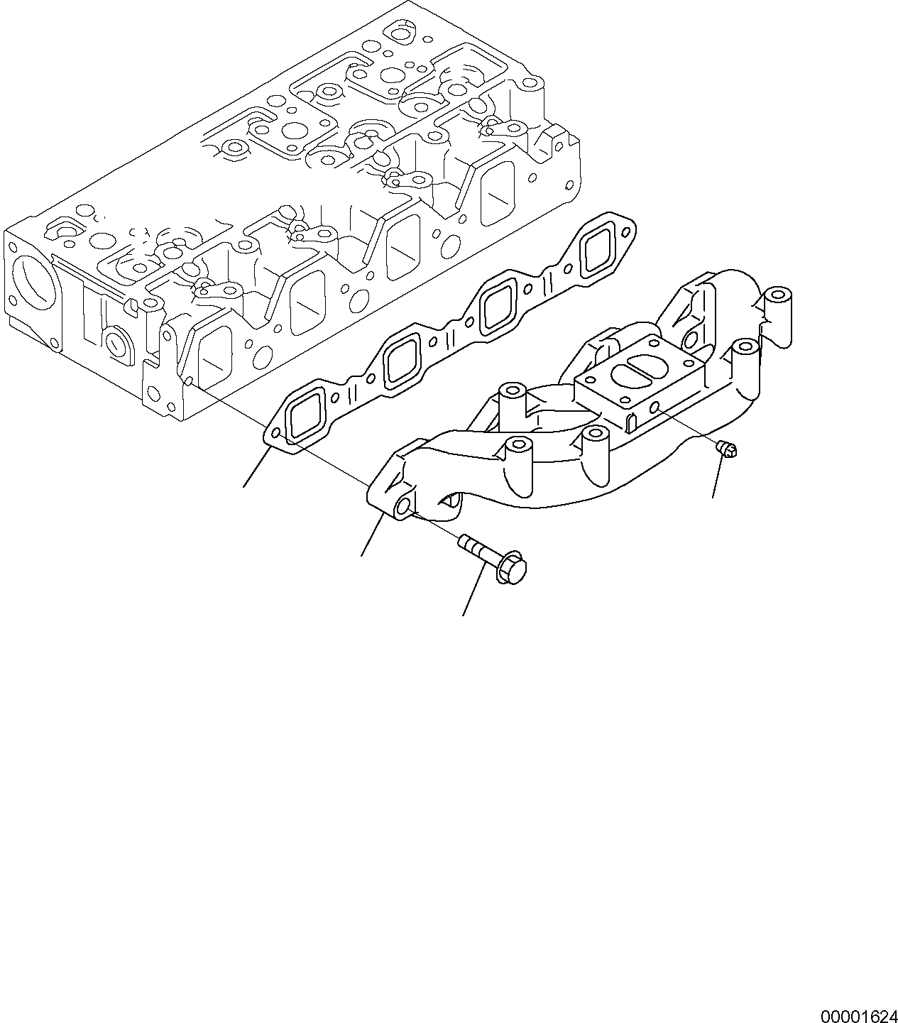 Схема запчастей Komatsu PC88MR-6 - ВЫПУСКНОЙ КОЛЛЕКТОР ДВИГАТЕЛЬ