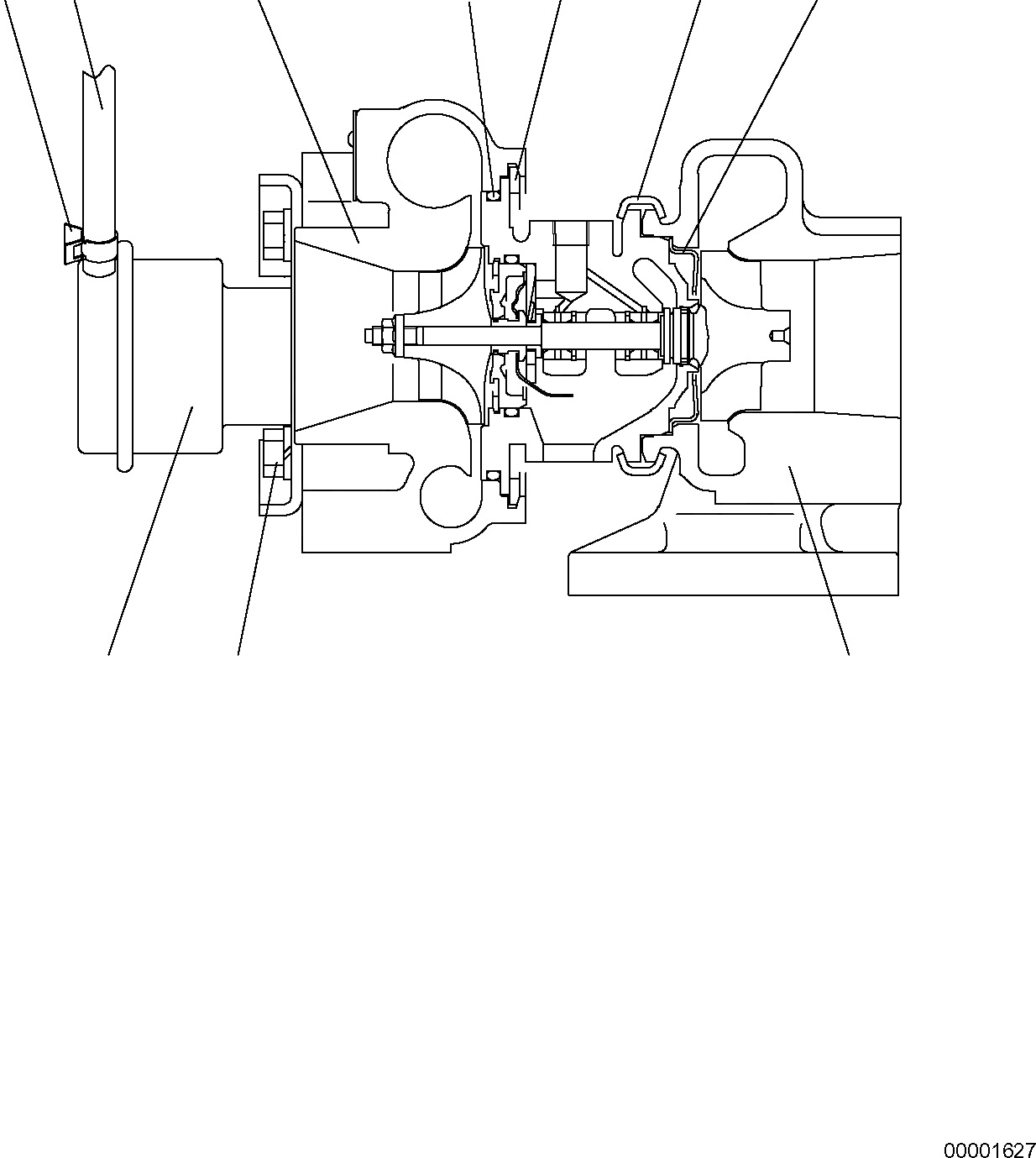 Схема запчастей Komatsu PC88MR-6 - ТУРБОНАГНЕТАТЕЛЬ (/) ДВИГАТЕЛЬ