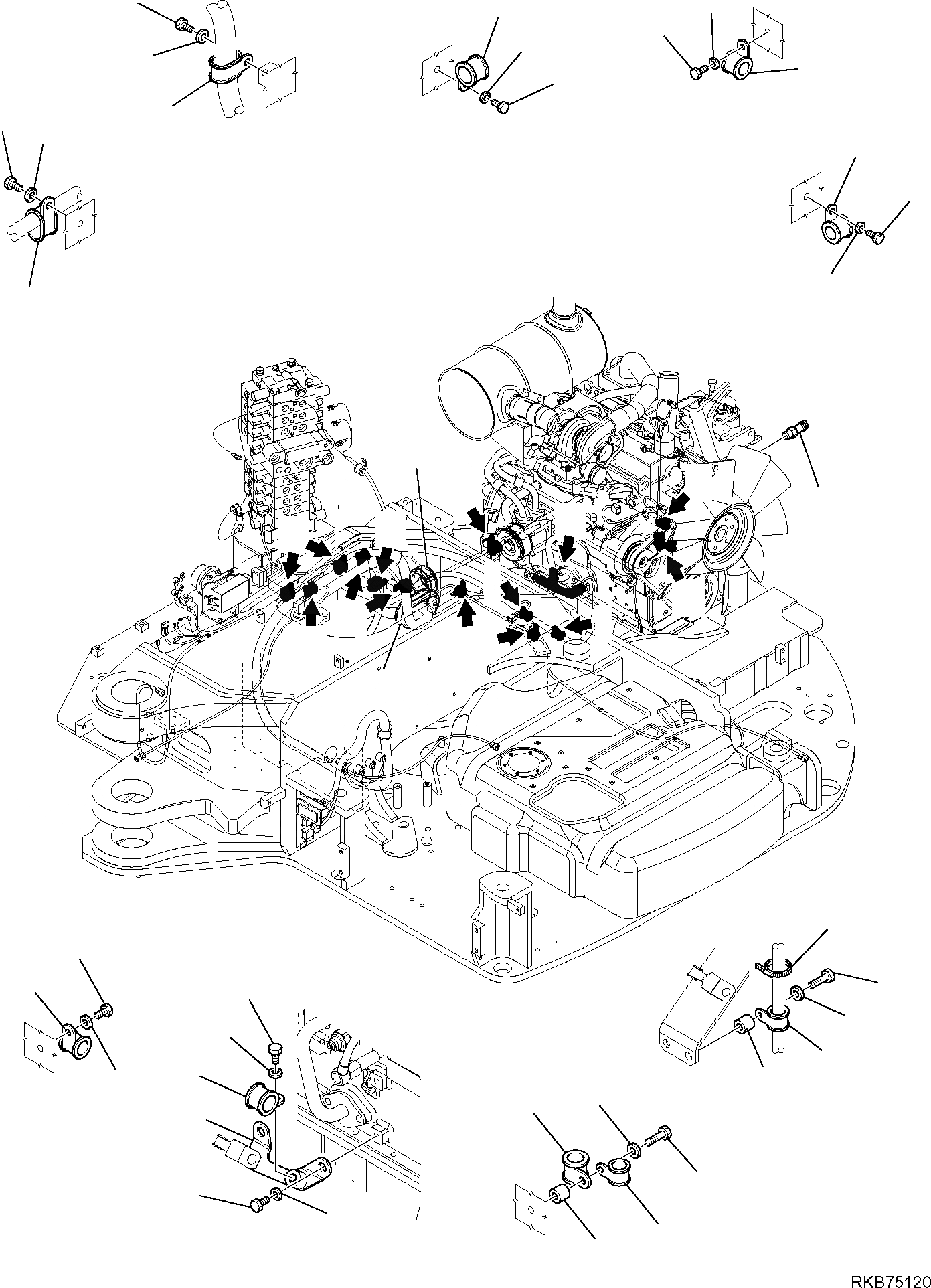 Схема запчастей Komatsu PC88MR-6 - ЭЛЕКТРИКА (РАМА ЛИНИЯ) (/) КОМПОНЕНТЫ ДВИГАТЕЛЯ И ЭЛЕКТРИКА