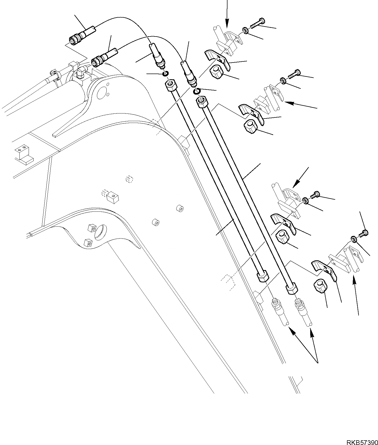 Схема запчастей Komatsu PC88MR-6 - ГИДРОЛИНИЯ (РУКОЯТЬ ЛИНИЯ) (С НАВЕСНОЕ ОБОРУД-Е) (/) РАБОЧЕЕ ОБОРУДОВАНИЕ ГИДРАВЛИКА