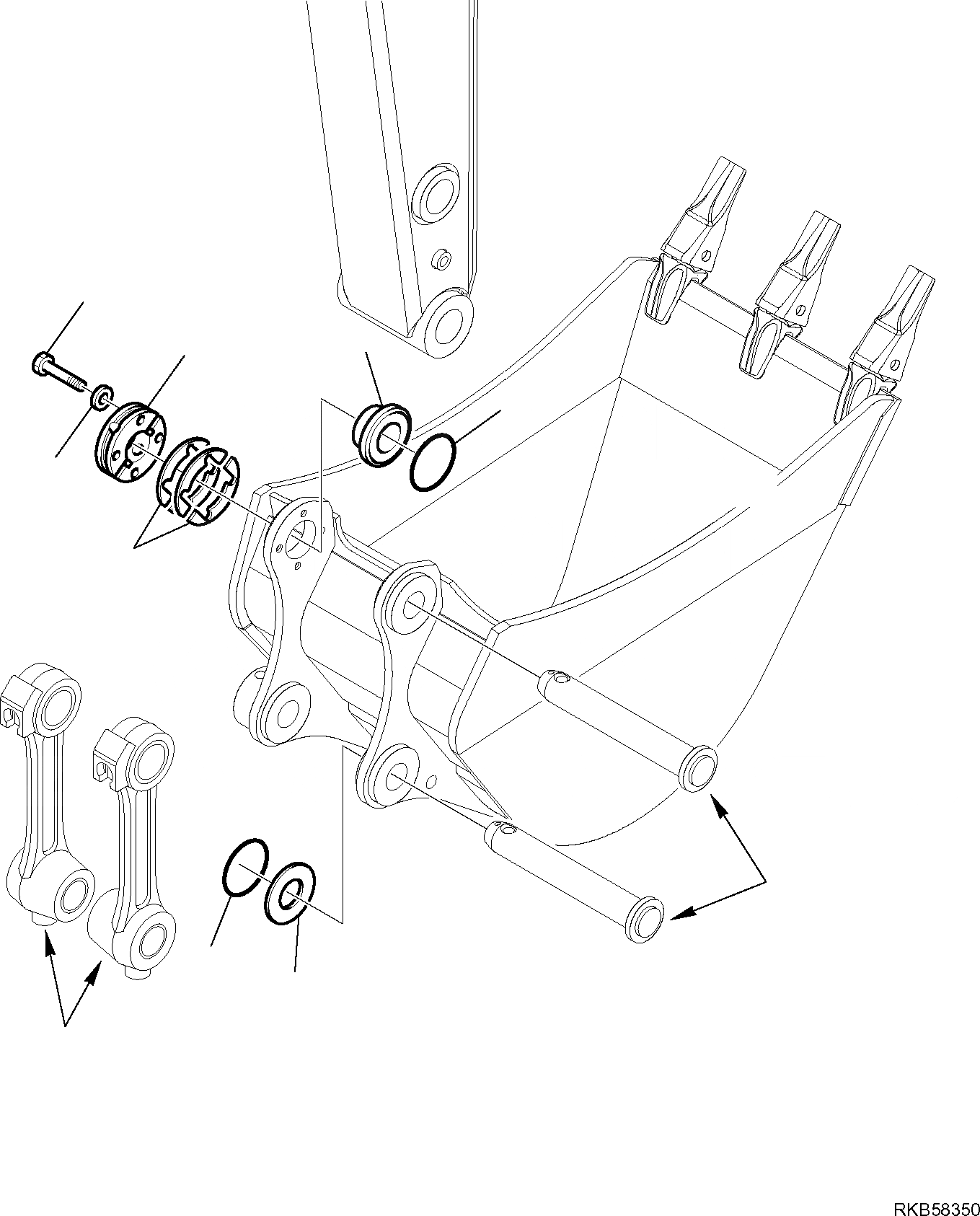 Схема запчастей Komatsu PC88MR-6 - ПАЛЕЦ КОВША (/) РАБОЧЕЕ ОБОРУДОВАНИЕ