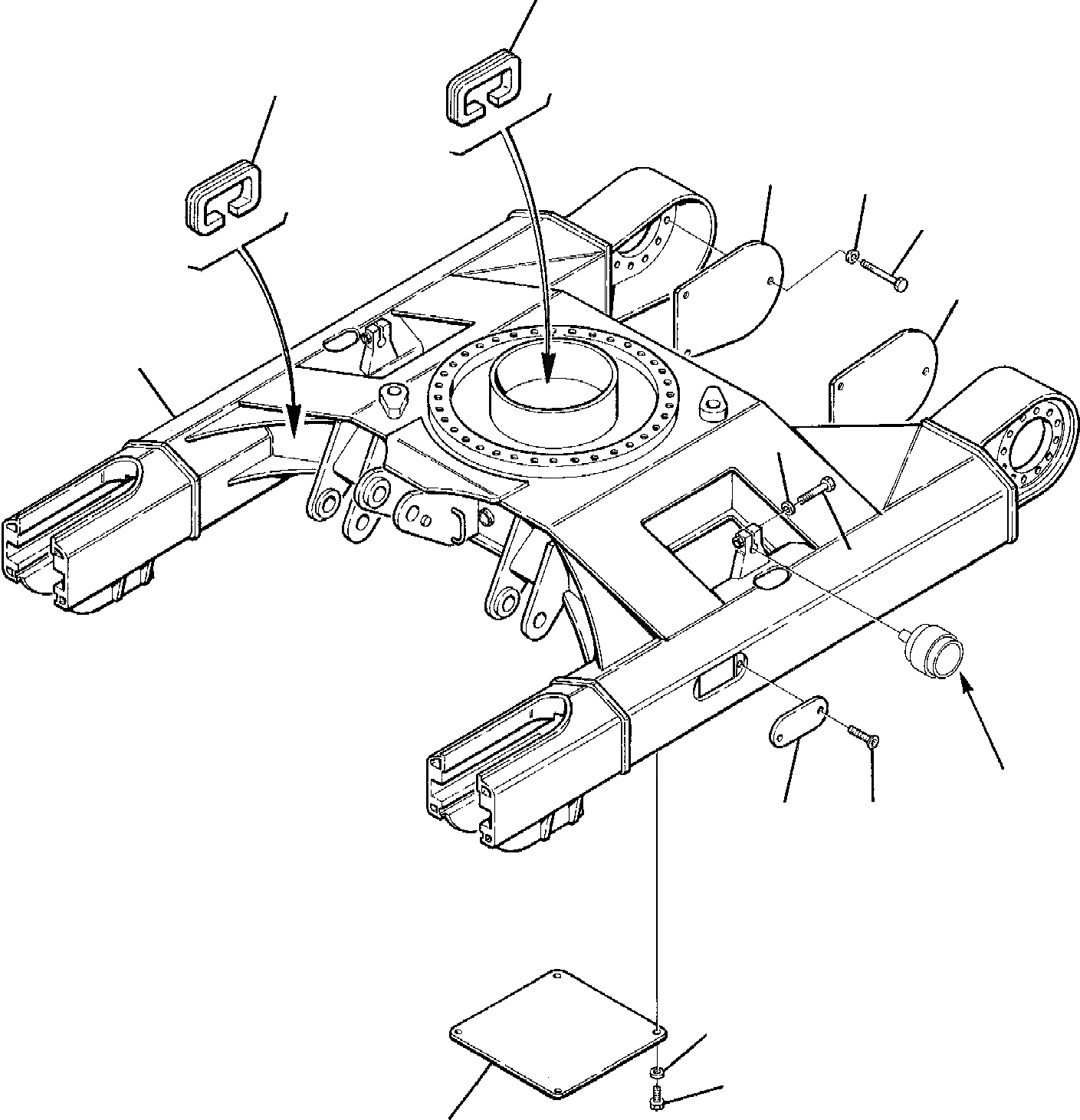 Схема запчастей Komatsu PC95-1 - ГУСЕНИЧНАЯ РАМА ХОДОВАЯ