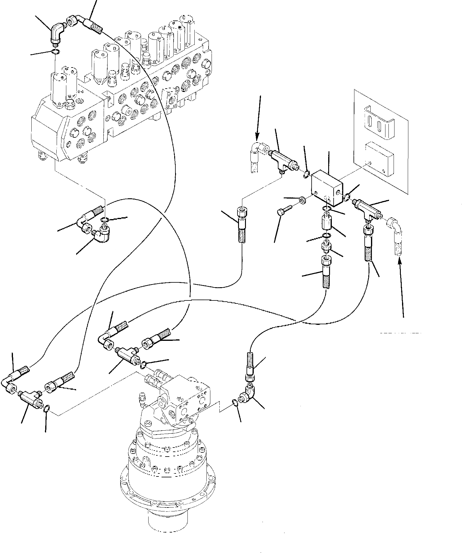 Схема запчастей Komatsu PC95-1 - ГИДРОЛИНИЯ (РУКОЯТЬ И ПОВОРОТН. КЛАПАН ЛИНИЯ) (/) СИСТЕМА УПРАВЛЕНИЯ И ОСНОВНАЯ РАМА