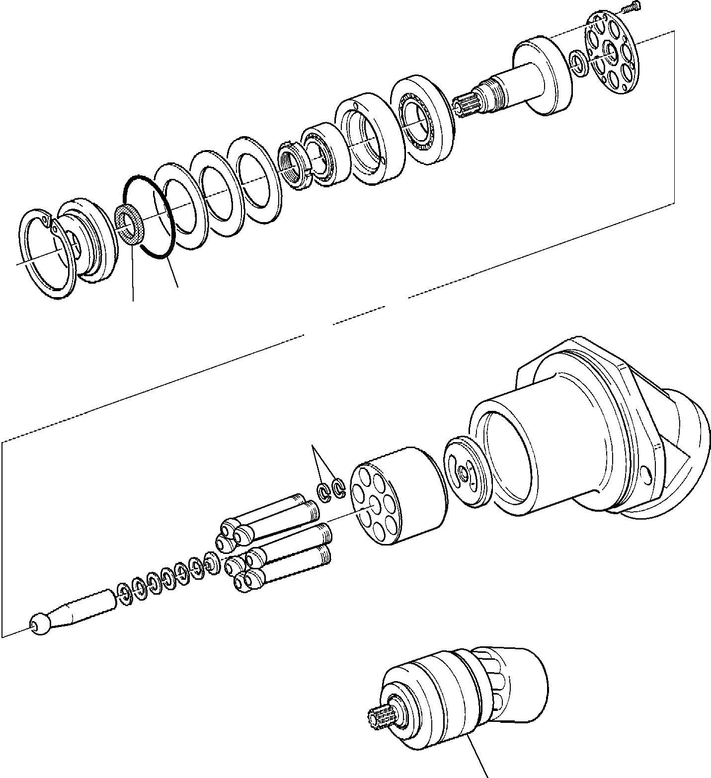 Схема запчастей Komatsu PC95-1 - МОТОР ПОВОРОТА (/) УПРАВЛ-Е РАБОЧИМ ОБОРУДОВАНИЕМ