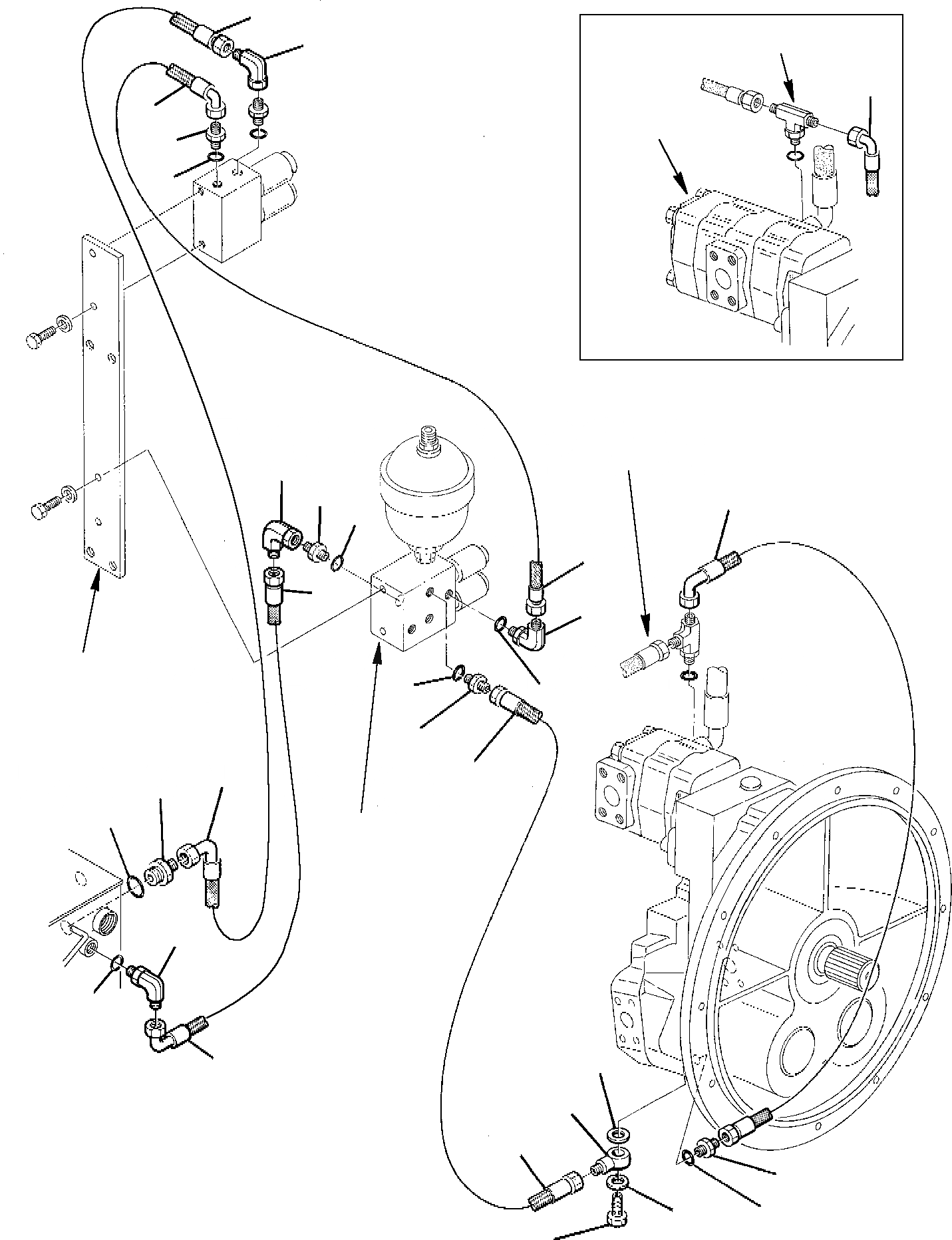 Схема запчастей Komatsu PC95-1 - ГИДРОЛИНИЯ (PPC ТРУБЫ) (/) УПРАВЛ-Е РАБОЧИМ ОБОРУДОВАНИЕМ
