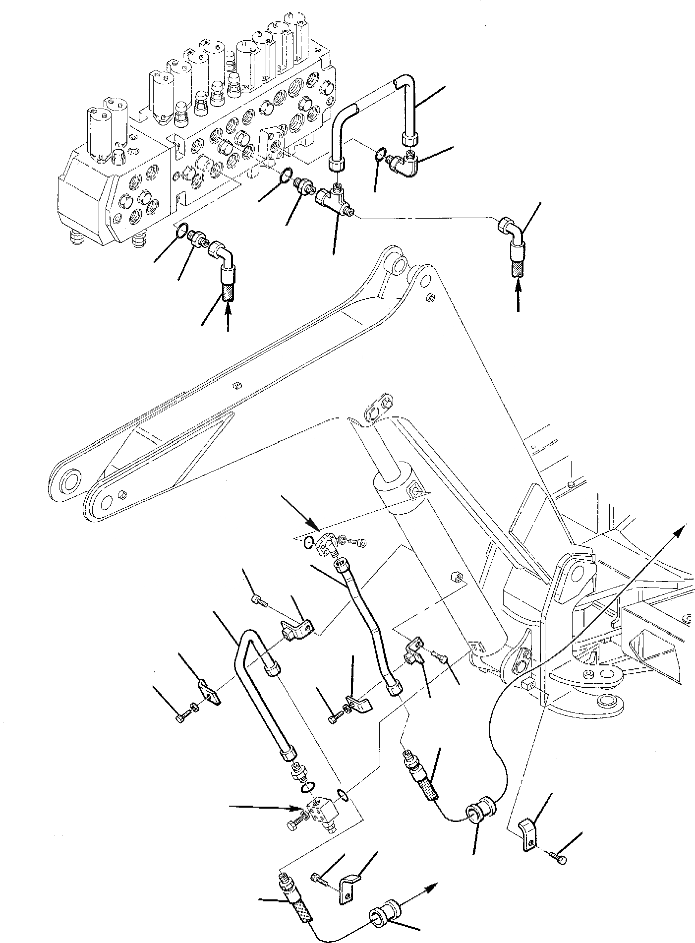 Схема запчастей Komatsu PC95-1 - ГИДРОЛИНИЯ (ЦИЛИНДР СТРЕЛЫ) УПРАВЛ-Е РАБОЧИМ ОБОРУДОВАНИЕМ