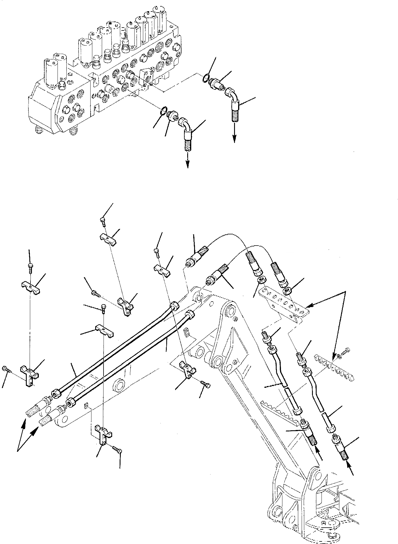 Схема запчастей Komatsu PC95-1 - ГИДРОЛИНИЯ (ЦИЛИНДР КОВША) (ДЛЯ 2-СЕКЦИОНН. СТРЕЛЫ) УПРАВЛ-Е РАБОЧИМ ОБОРУДОВАНИЕМ