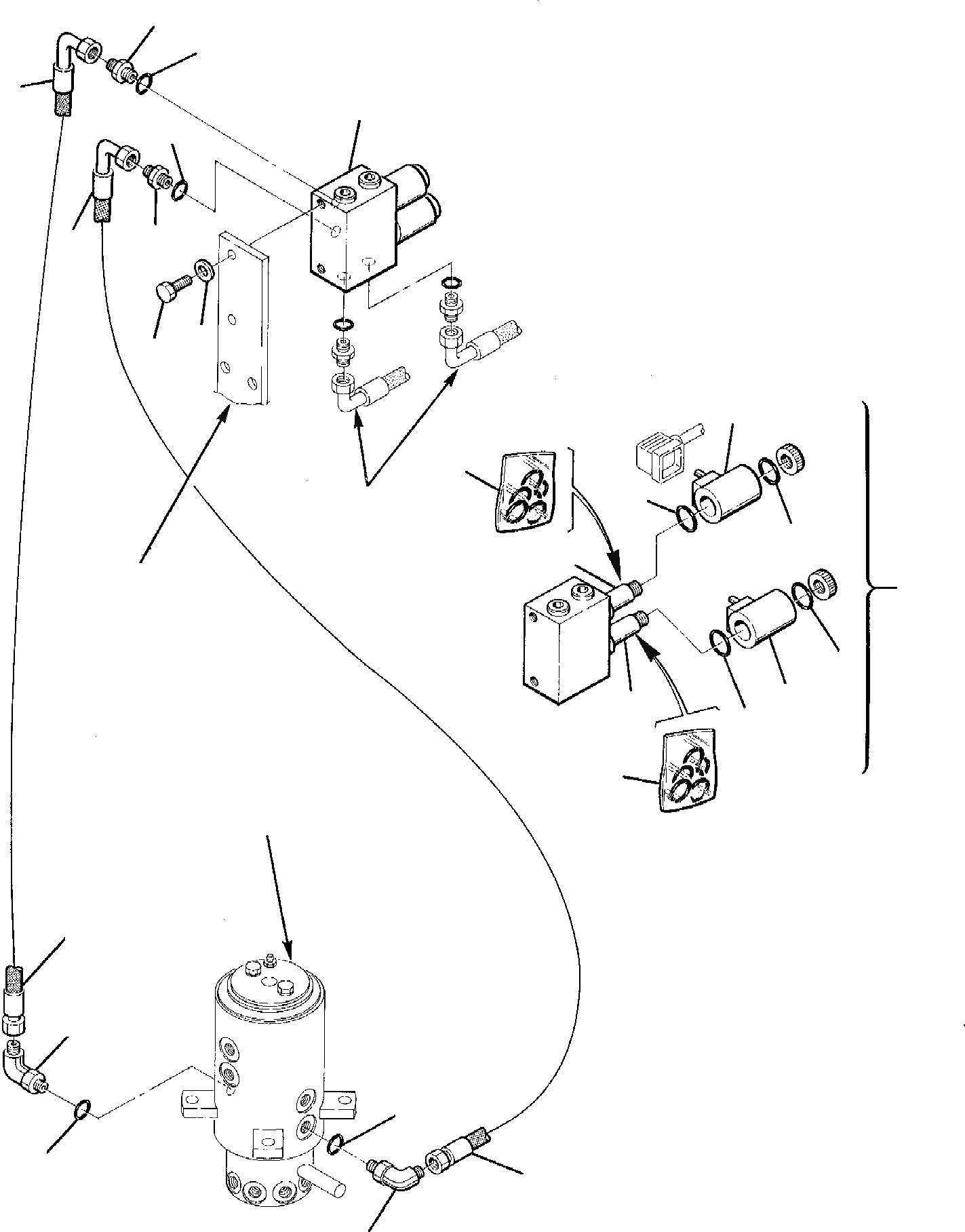 Схема запчастей Komatsu PC95-1 - ГИДРОЛИНИЯ (ТОРМОЗ. И СКОРОСТЬ ДВИЖЕНИЯ) (/) УПРАВЛ-Е РАБОЧИМ ОБОРУДОВАНИЕМ