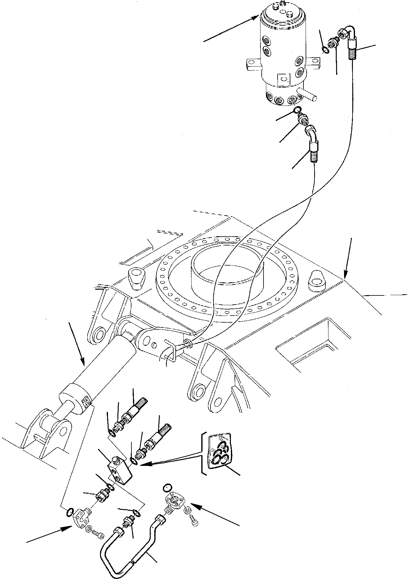 Схема запчастей Komatsu PC95-1 - ГИДРОЛИНИЯ (ОТВАЛ ЛИНИЯ) (НИЖН.) РАБОЧЕЕ ОБОРУДОВАНИЕ